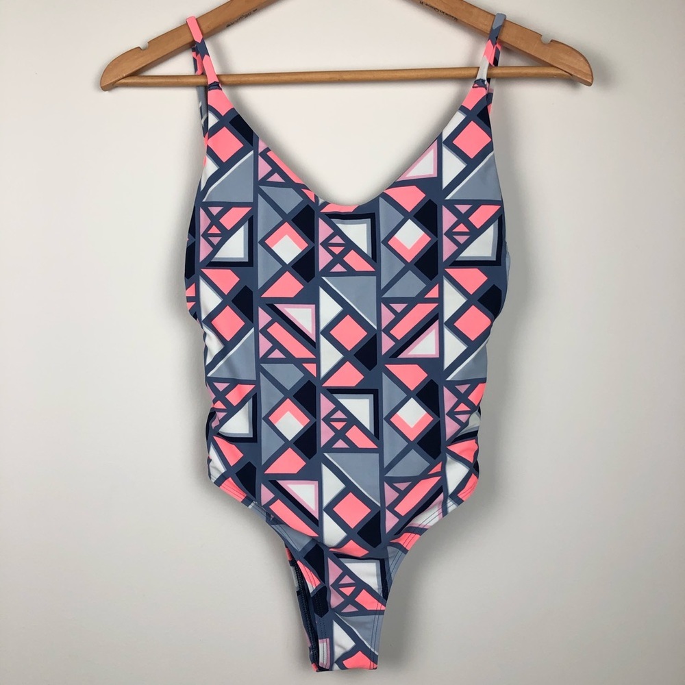 Aerie Geometric Pattern with Openback and Cut sides Onepiece Swimsuit